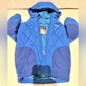 Patagonia Baby Puff Rider Jacket Blue 18 Months Detachable Hood